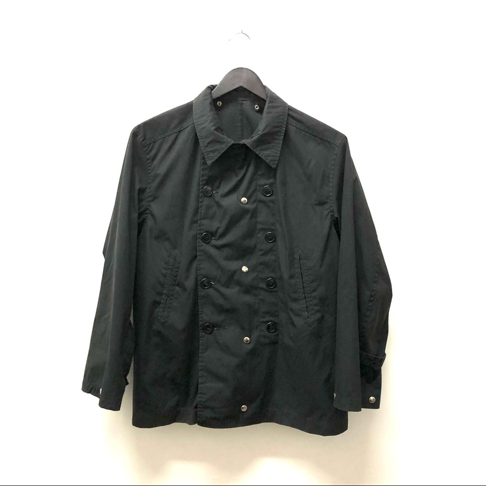 Engineered Garments Black Trench Style Jacket Double Breasted Size M